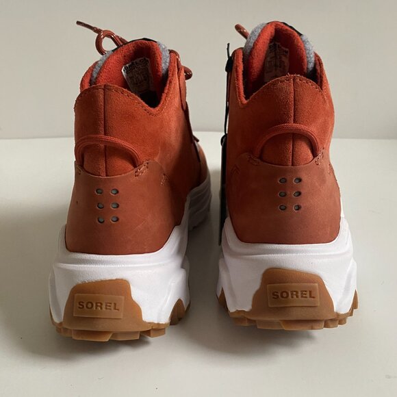 NWT Sorel Kinetic Breakthru Caribou Warp Red Chalk Women Leather Sneakers Sz 7.5 - Picture 9 of 16